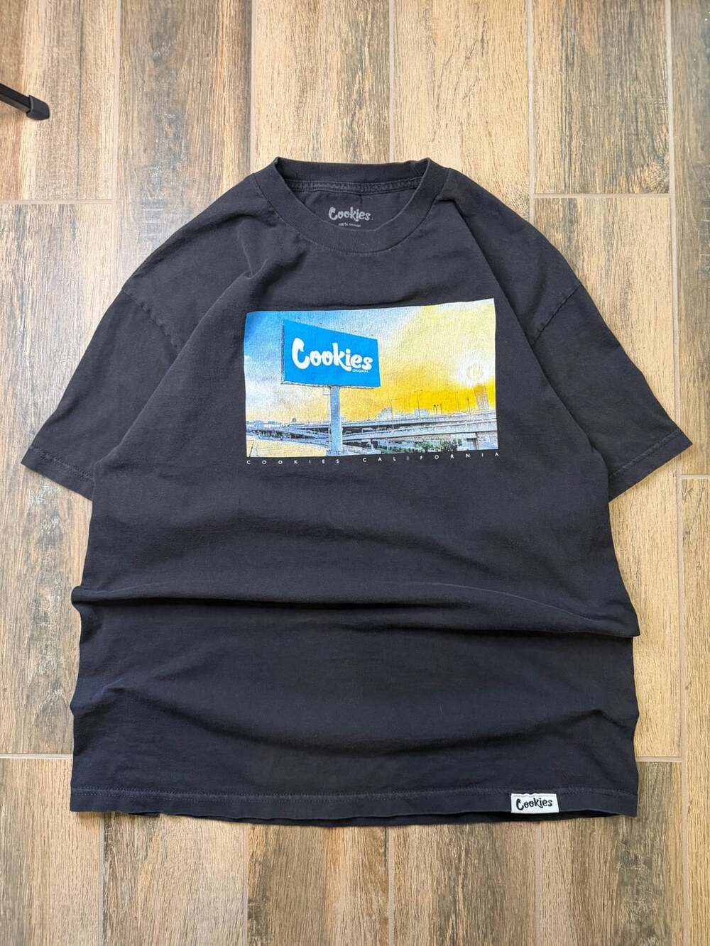 Cookies SF Faded Black Graphic T-Shirt Mens XL Streetwear Logo Tee